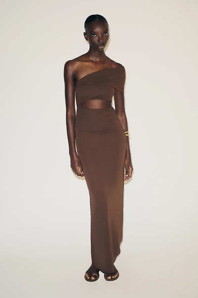 ASYMMETRIC CUT OUT MAXI DRESS
