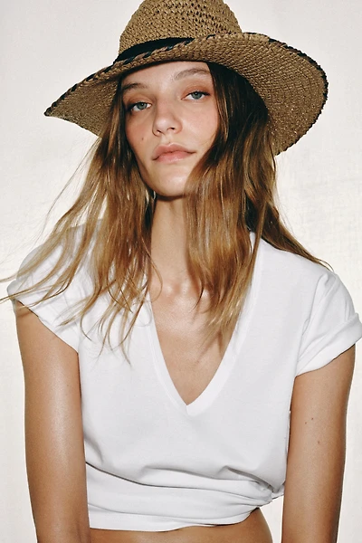 CHAPEAU RUBAN CONTRASTE BORD TORSADÉ