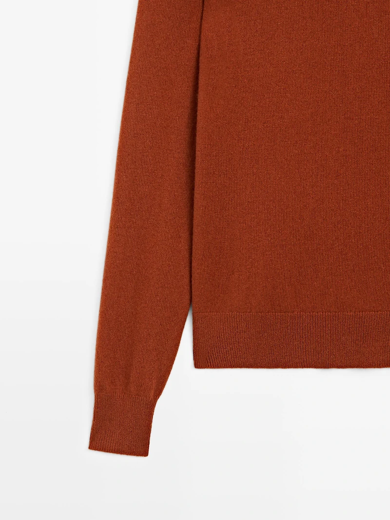 Wool blend sweater with scarf detail