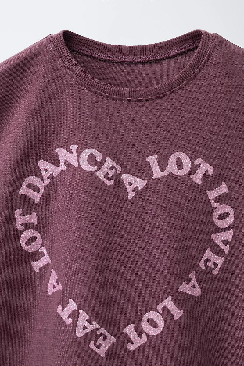 SPARKLY TEXT PRINT T-SHIRT