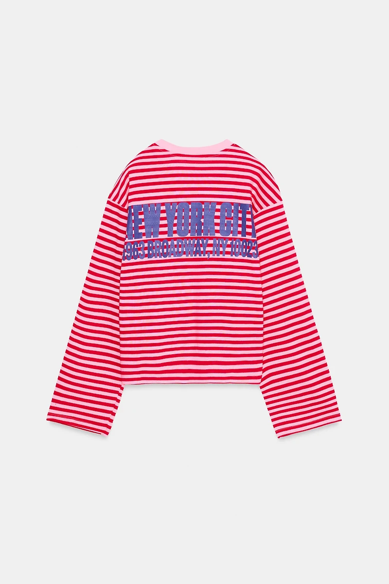 STRIPED TEXT T-SHIRT