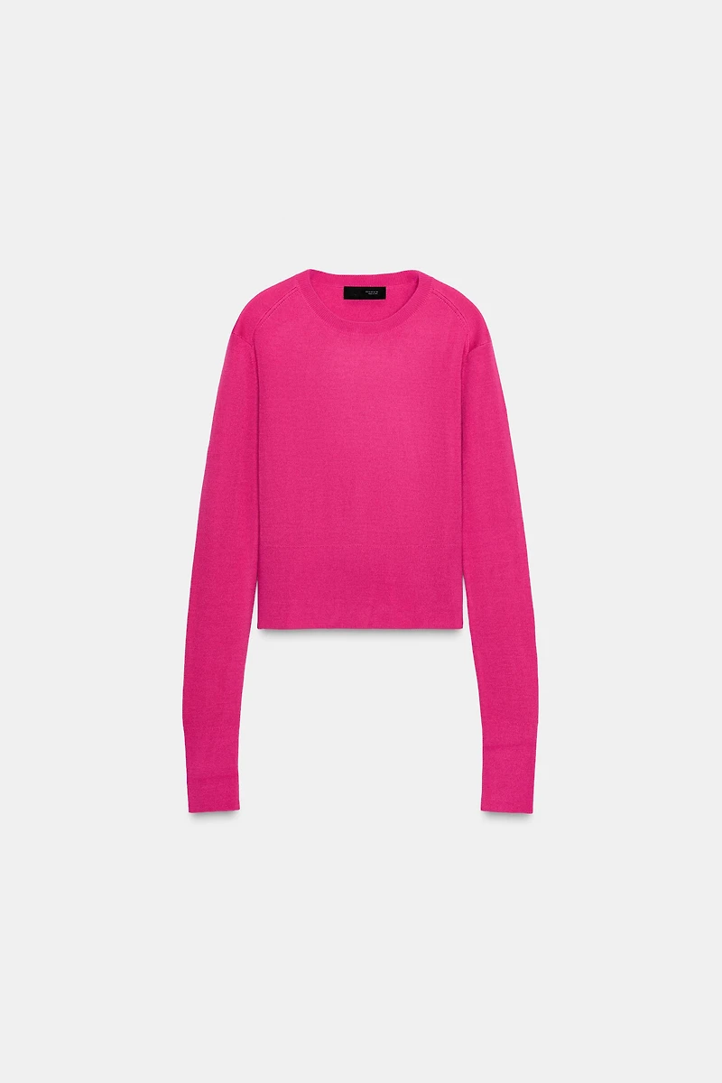 PLAIN KNIT WOOL SWEATER