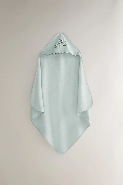 HOODED TROPICAL SEA BABY TOWEL