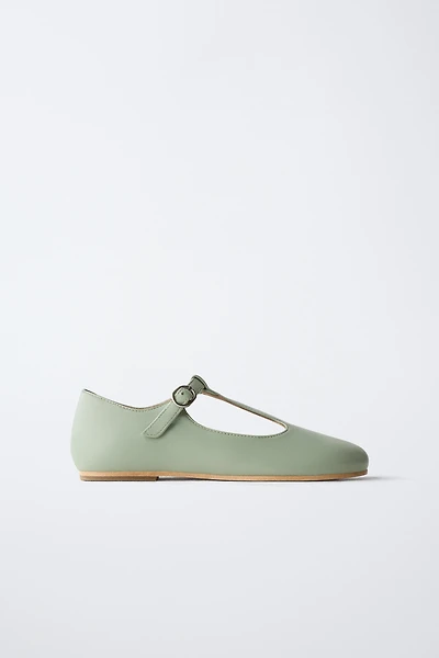 LIMITED EDITION T-STRAP LEATHER BALLET FLATS