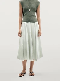 Flowing flared midi skirt