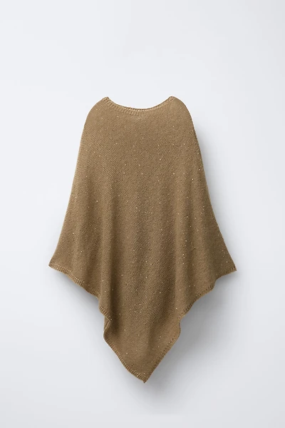 SEQUIN KNIT CAPE