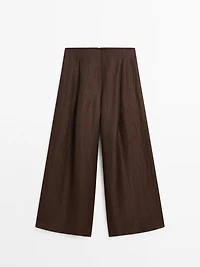 Wide-leg linen blend trousers - Studio