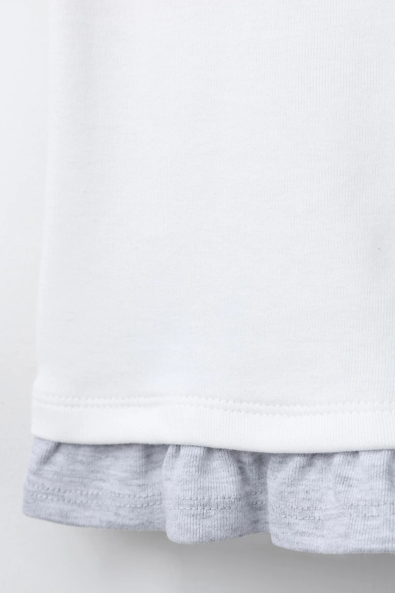 EMBROIDERED STAR DOUBLE COLLAR T-SHIRT