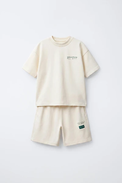 INTERLOCK T-SHIRT AND BERMUDA SHORTS SET