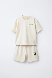 INTERLOCK T-SHIRT AND BERMUDA SHORTS SET