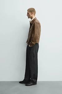 TOPSTITCHED LEATHER JACKET