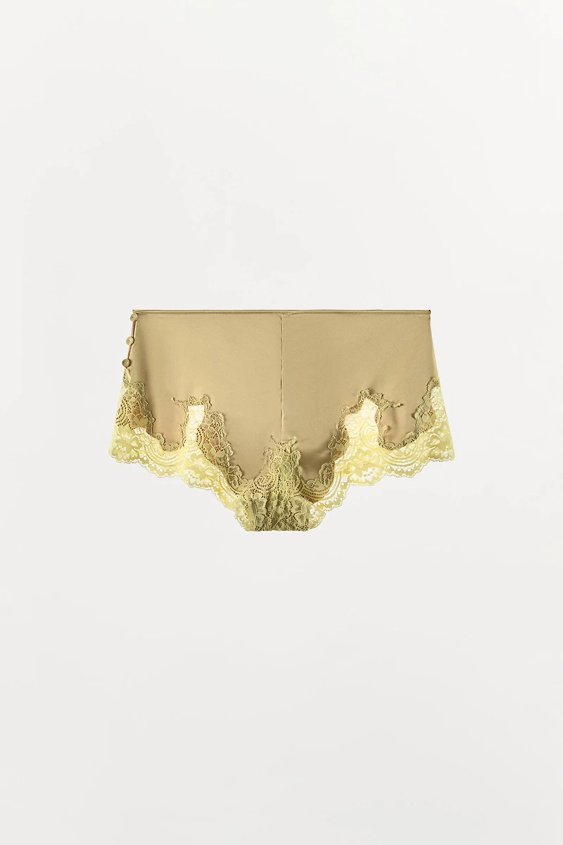 SATIN EFFECT LACE PANTIES