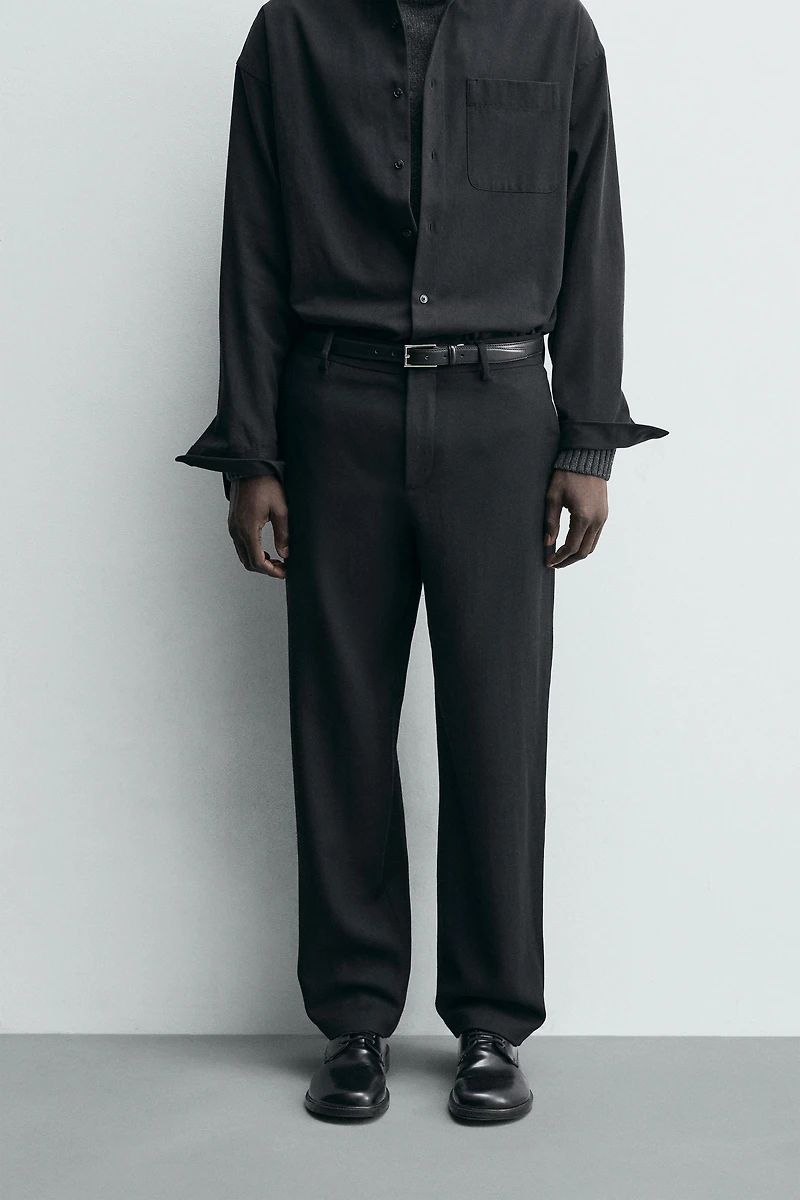 100% WOOL STRAIGHT FIT PANTS