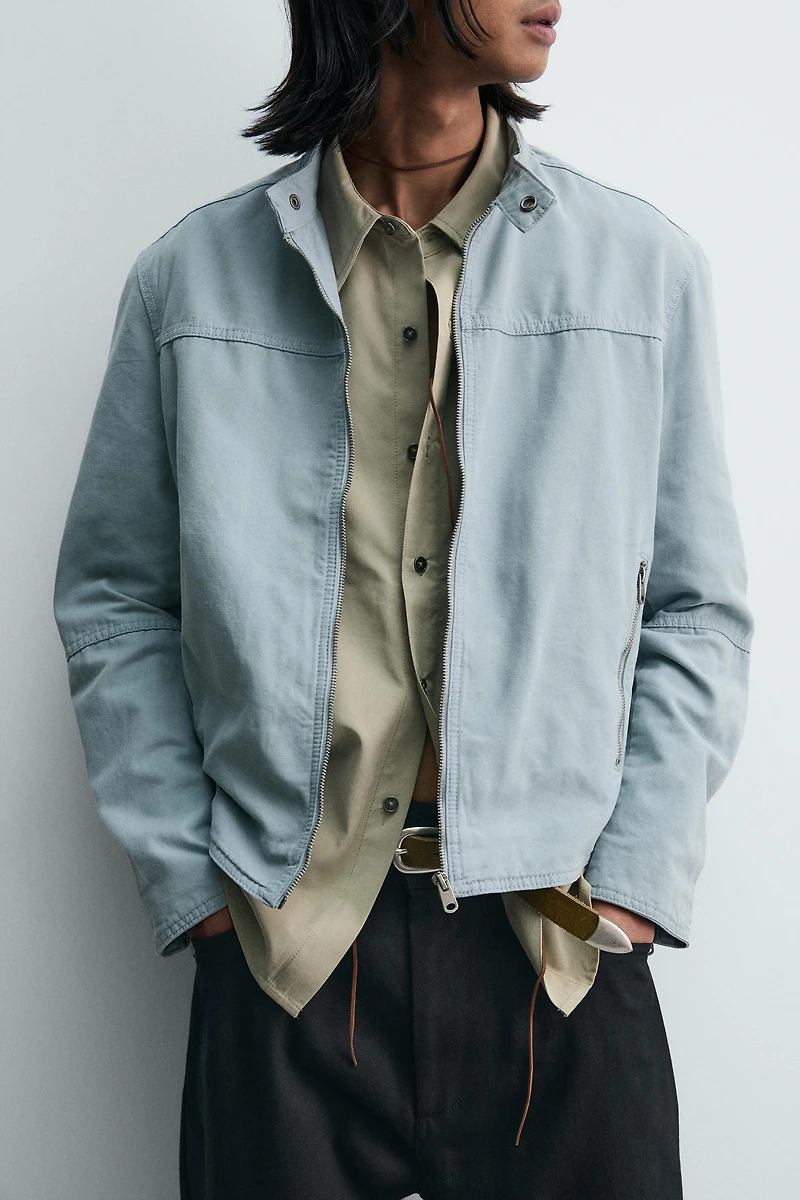 WASHED COTTON RELAXED FIT JACKET