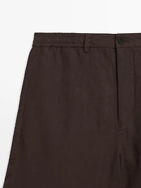 Lightweight 100% linen Bermuda shorts