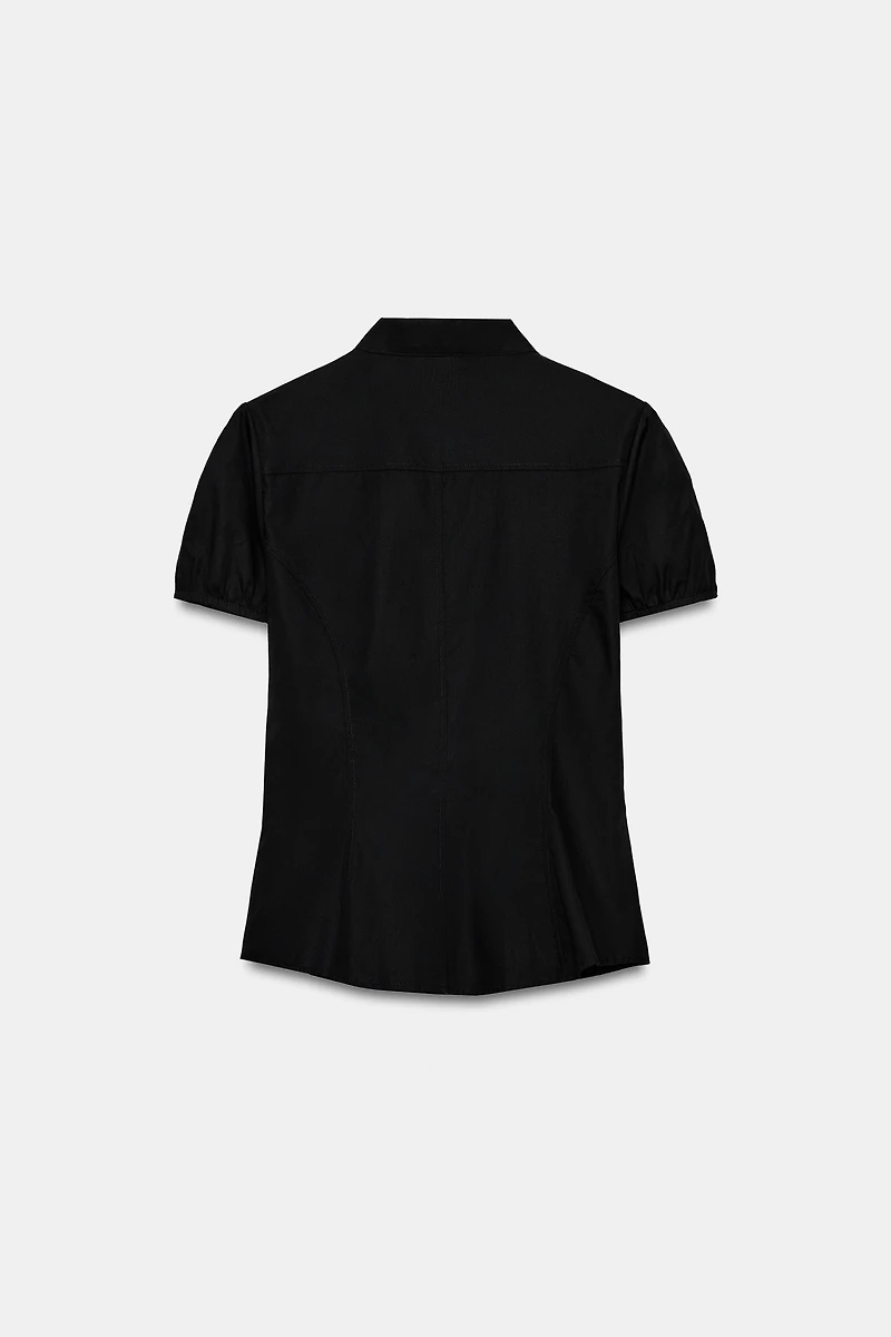 TIED POPLIN TOP