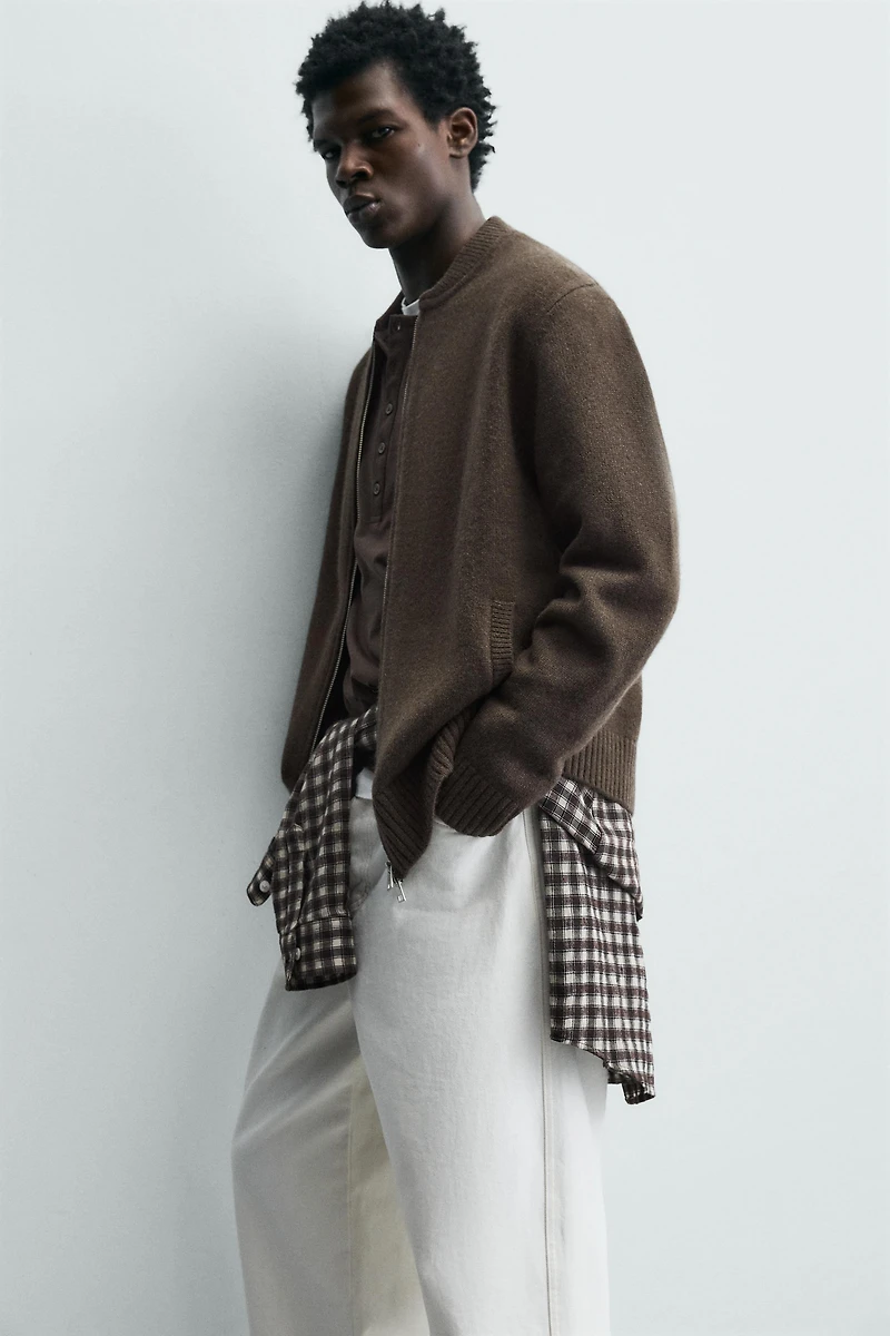 VESTE 100 % LAINE ZIPPÉE