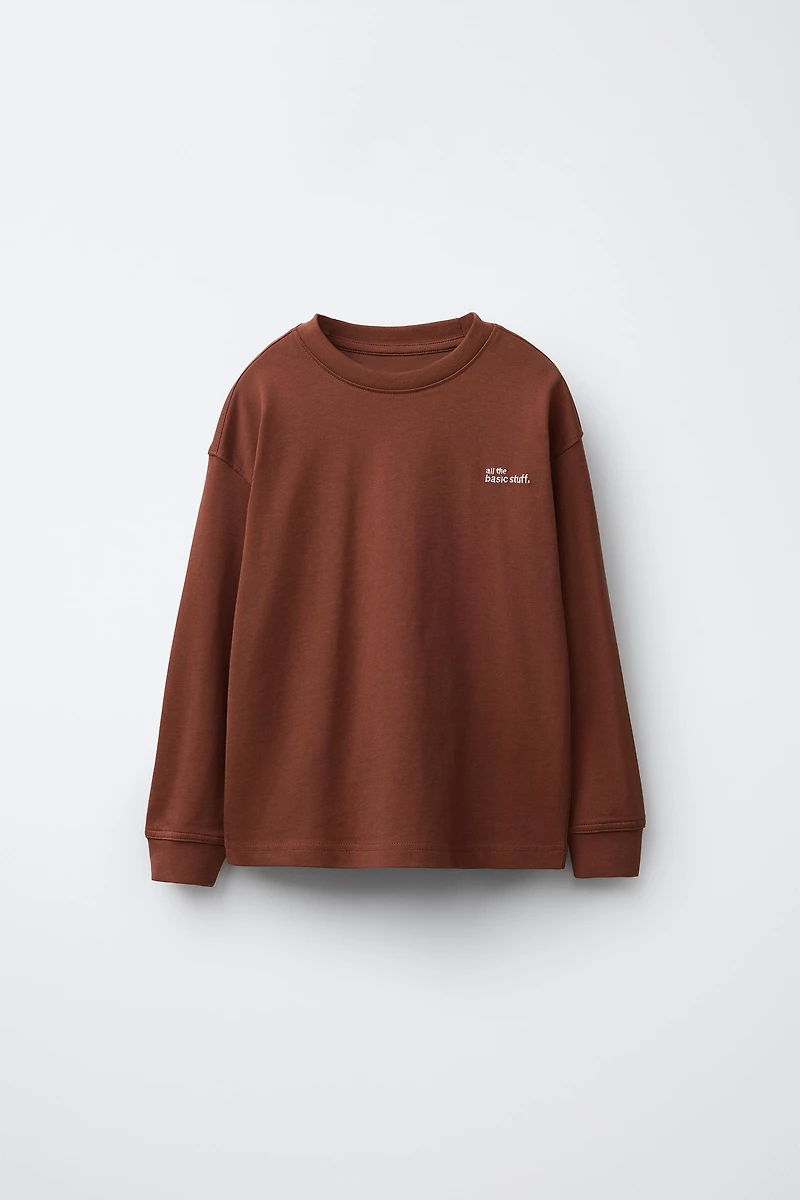 T-SHIRT LOURD À INSCRIPTION BRODÉE