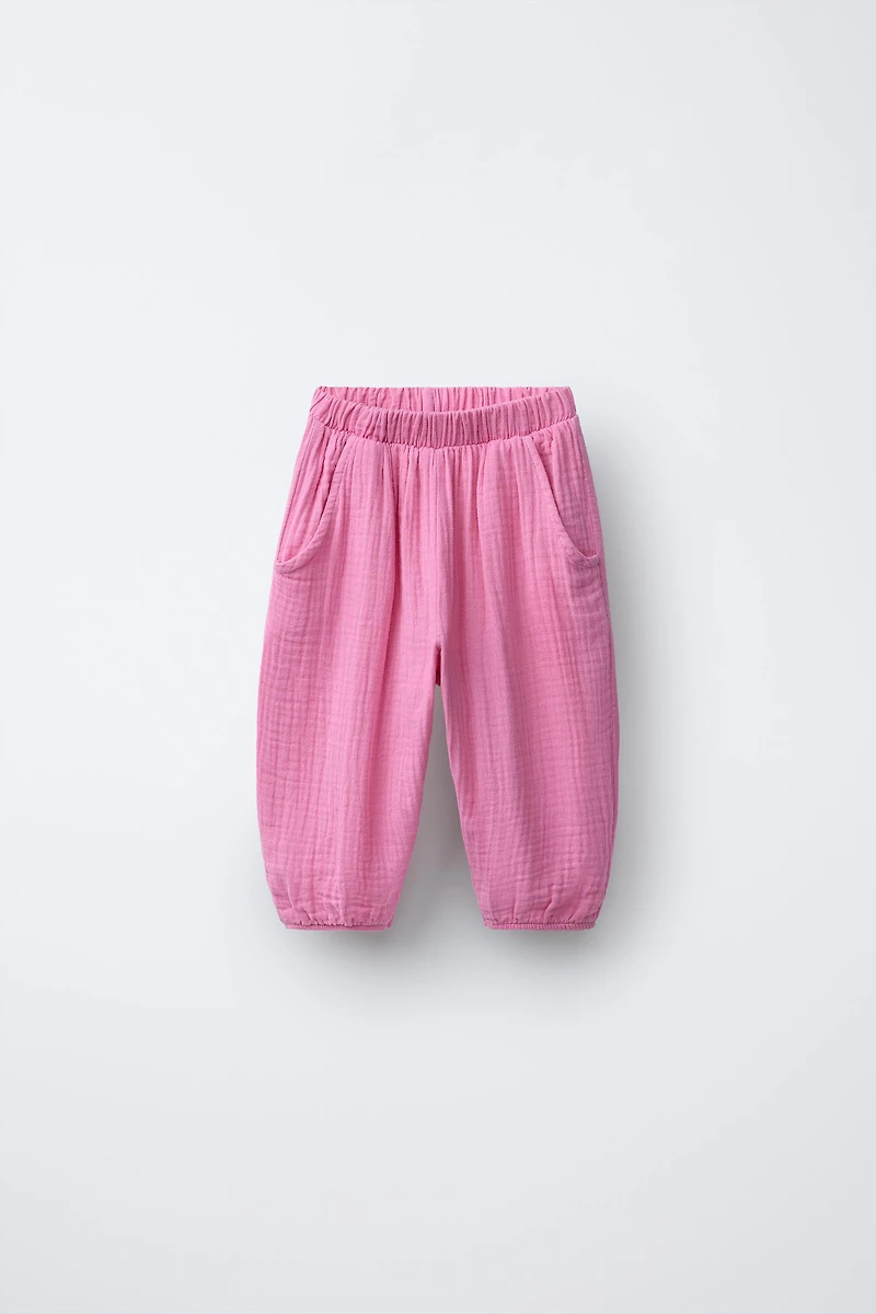 TEXTURED BARREL PANTS