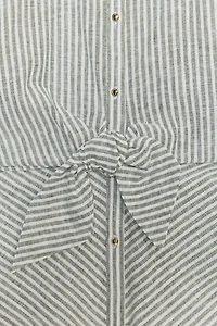 KNOTTED STRIPED LINEN SHIRT