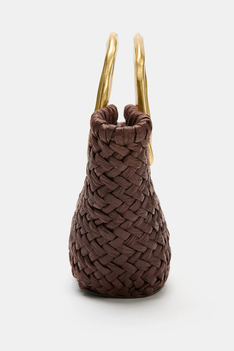 MINI BUCKET BAG WITH METAL HANDLE DETAIL
