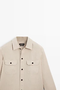 100% linen overshirt with pockets