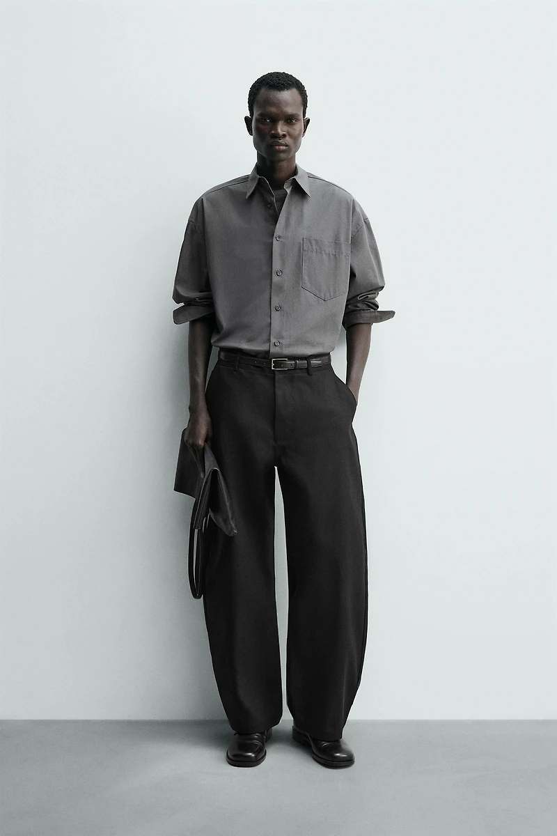 BARREL FIT LYOCELL - COTTON PANTS