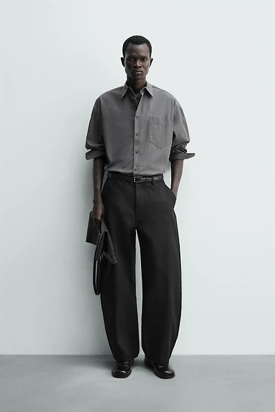 BARREL FIT LYOCELL - COTTON PANTS