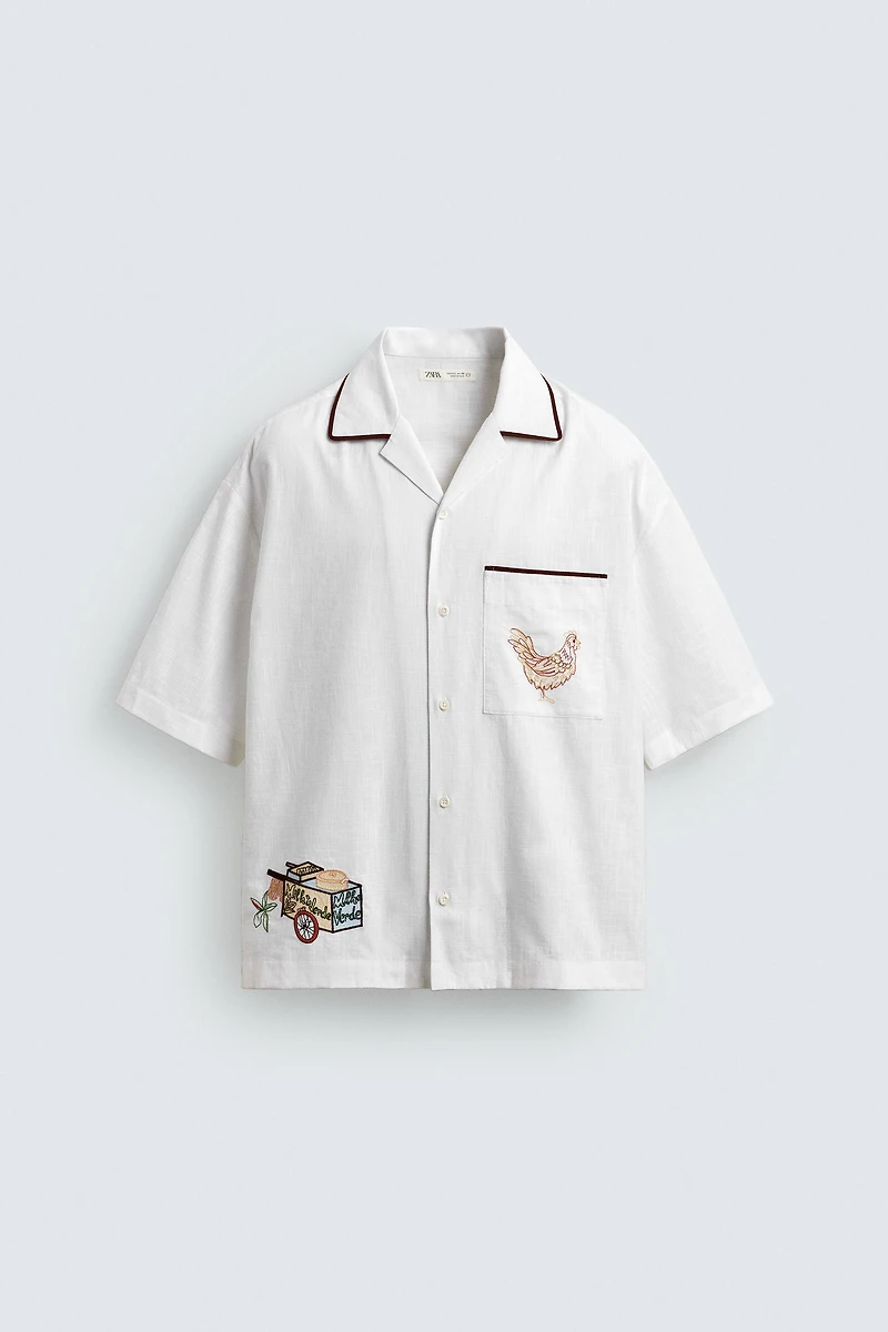 RELAXED FIT EMBROIDERED SHIRT