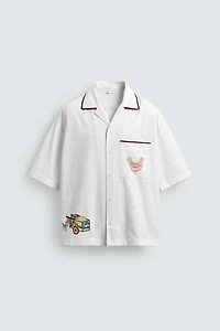 RELAXED FIT EMBROIDERED SHIRT