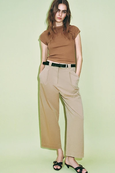 RIBBED SHORT SLEEVE T-SHIRT