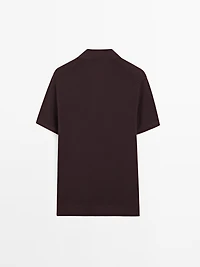 Knit V-neck polo shirt