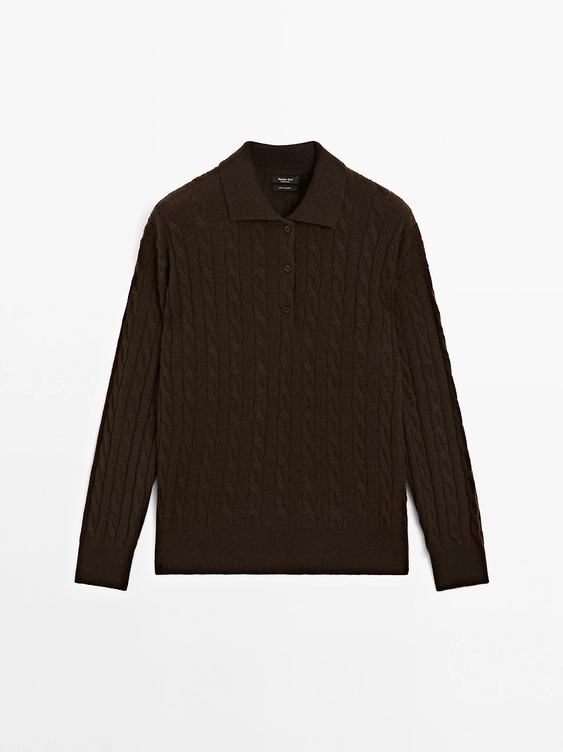 Pull col polo 100 % cachemire