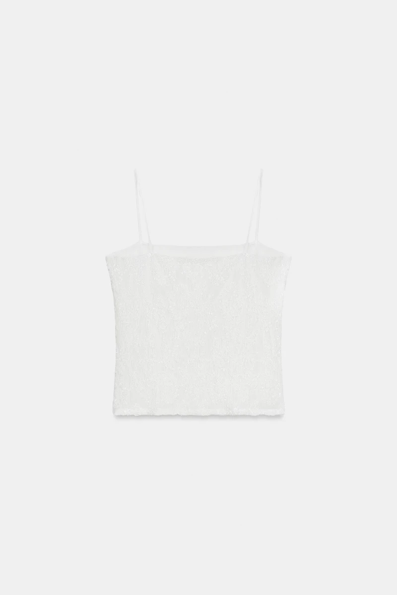 EMBROIDERED SEQUIN TOP