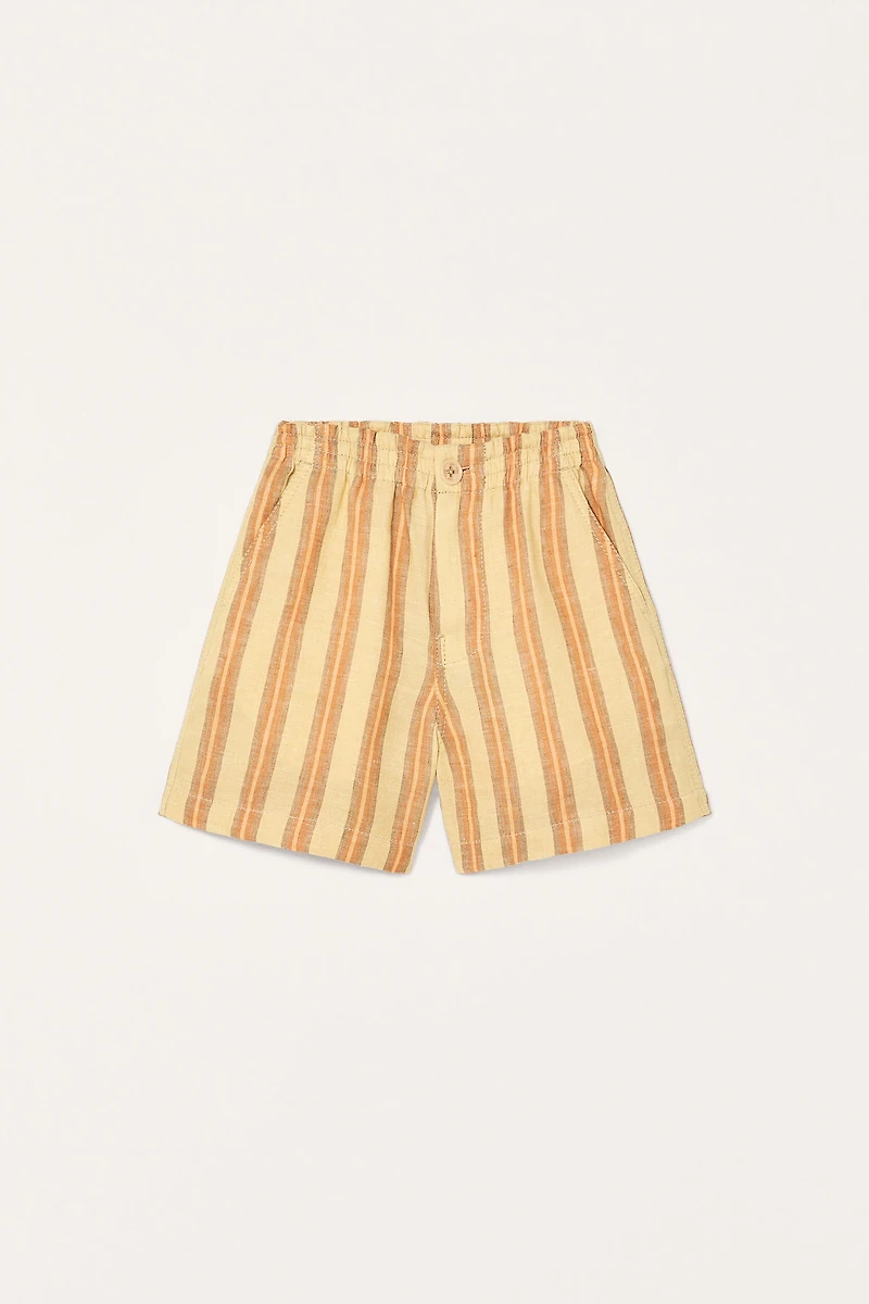 STRIPED 100% LINEN SHORTS LIMITED EDITION