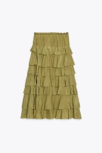 ZW COLLECTION RUFFLED MIDI SKIRT
