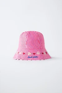 STRIPED EMBROIDERED BUCKET HAT SISSEL EDELBO X ZARA KIDS