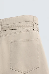 WIDE BALLOON FIT PANTS WITH BELT