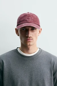 WASHED TEXT PRINT CAP