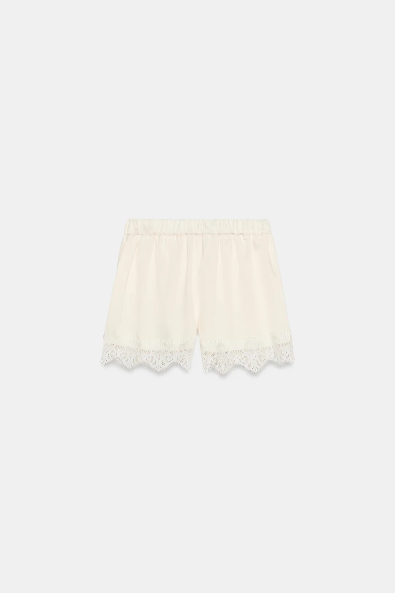 SATIN LACE SHORTS