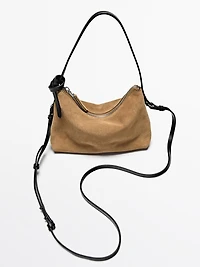 Small split suede leather bag