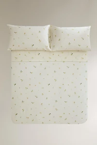 HOUSSE DE COUETTE LIN ET COTON MIMOSAS