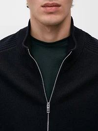 Cardigan maille fermeture Éclair coton