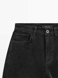 Straight-leg sulphur dye corduroy trousers
