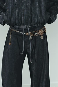 CEINTURE MÉTALLIQUE LOSANGES MÉDAILLES