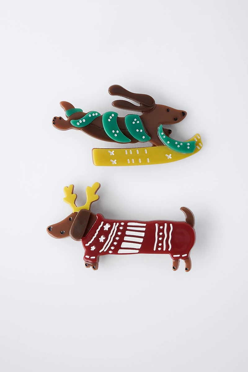 TWO-PACK OF REINDEER PUPPY CLIPS