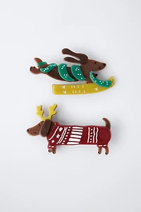 TWO-PACK OF REINDEER PUPPY CLIPS