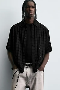 JACQUARD NEEDLE-OUT SHIRT