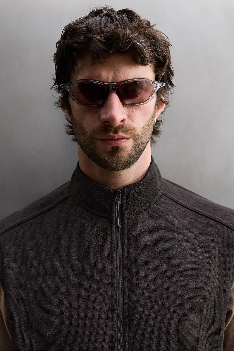 COMBINATION FLEECE KNIT VEST