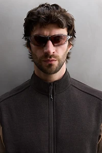 COMBINATION FLEECE KNIT VEST